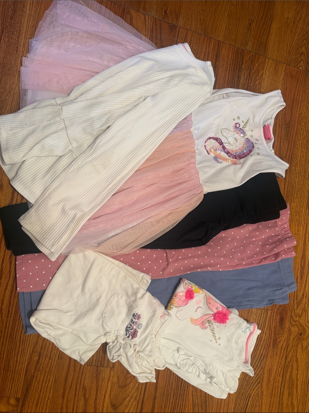 Isaac Mizrahi White Tank Top with Pink Tulle Skirt & Unicorn Sequin Detail